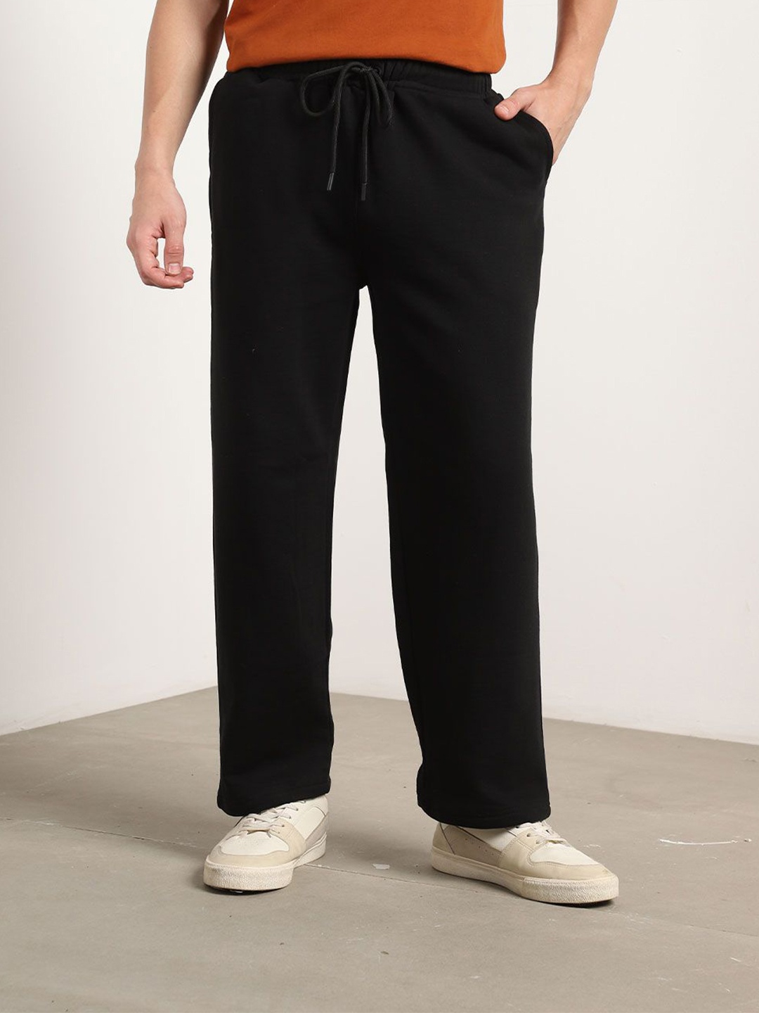 

NOBERO Men Straight Fit Heavy Duty Joggers, Black