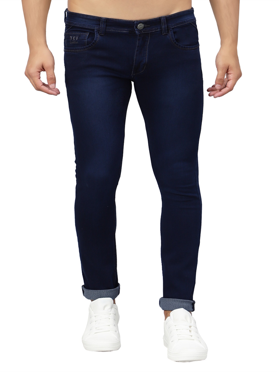 

TCI Men Slim Fit Light Fade Jeans, Navy blue