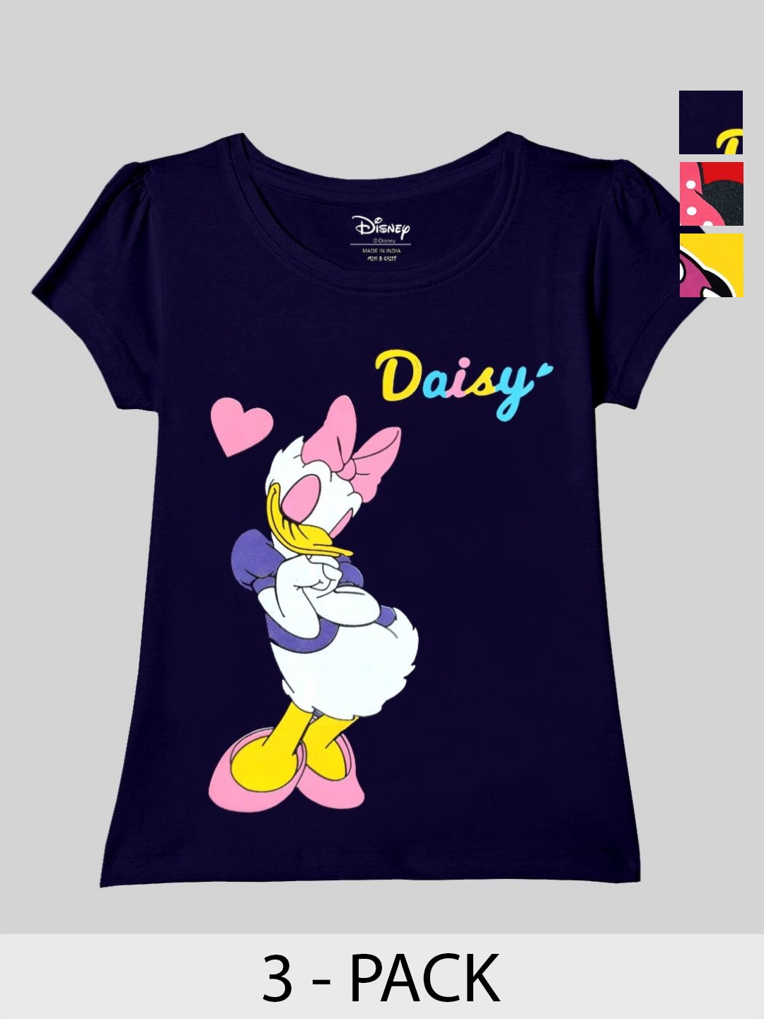 

Disney By Miss and Chief Girls 3 Printed Applique T-shirt, Multi