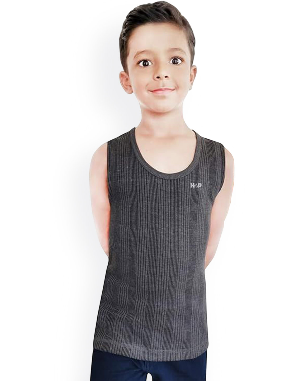 

HAP Ribbed Cotton Thermal Top, Grey