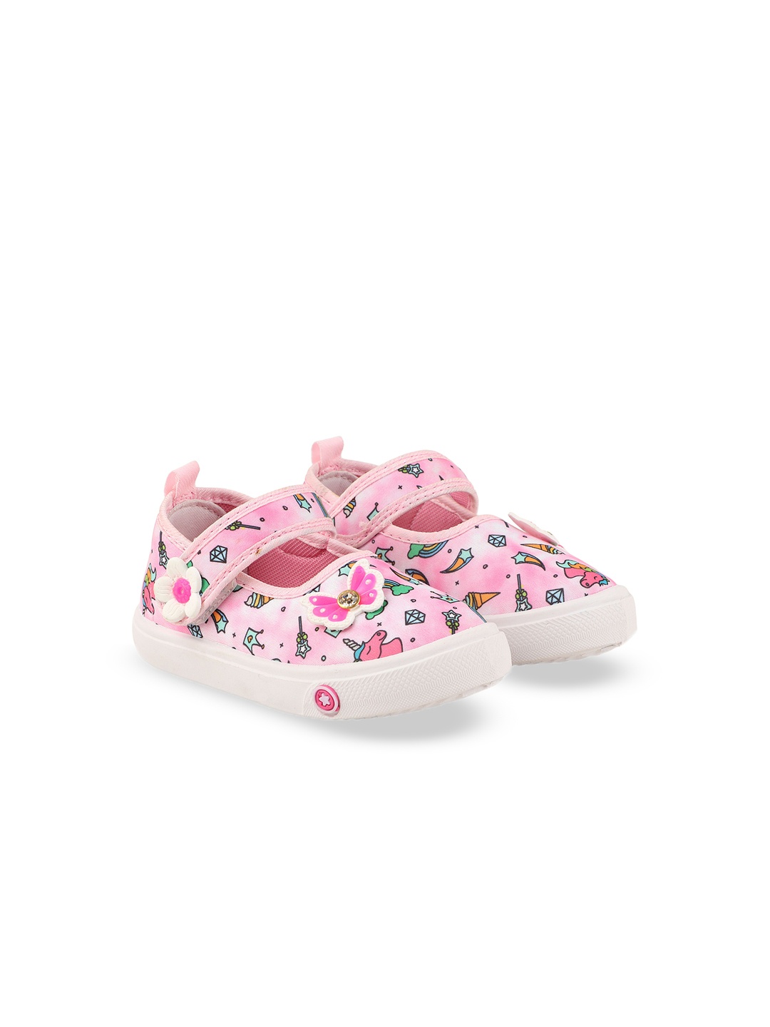 

LEVOT Girls Printed Sneakers, Pink