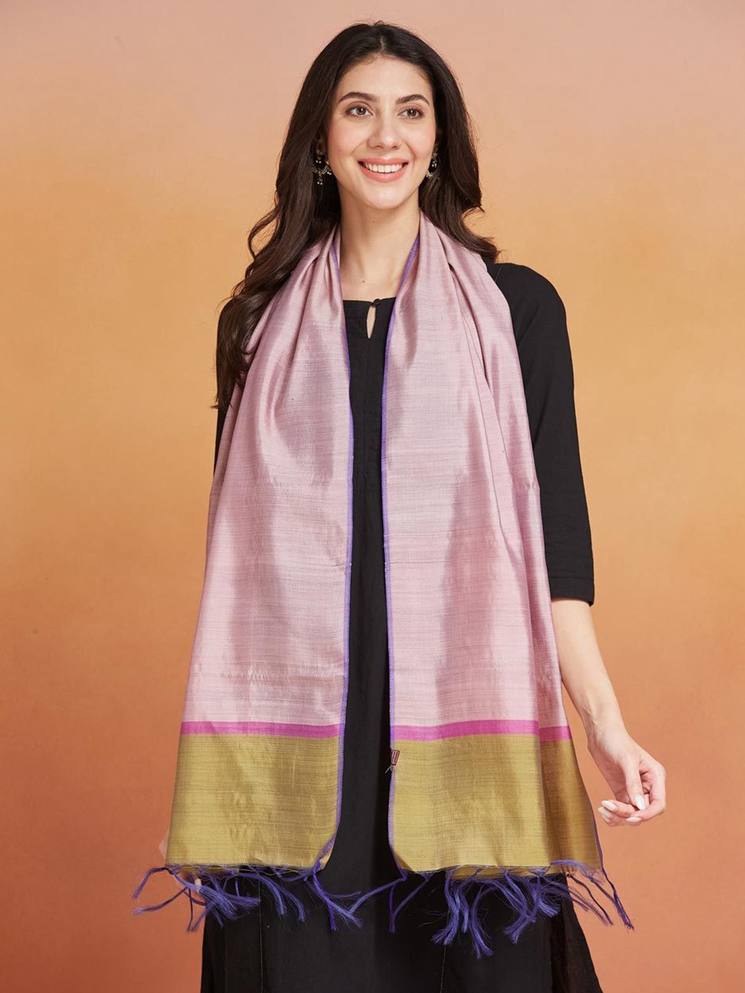 

Fabindia Women Woven Design Stole, Pink
