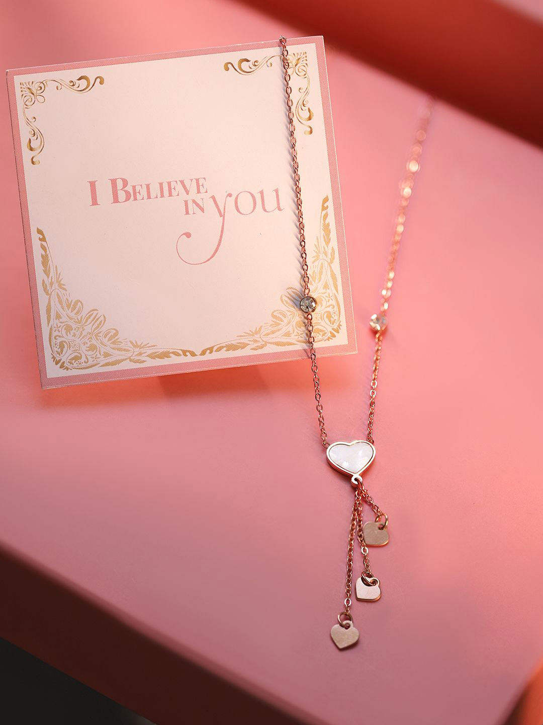 

Rubans Brass Rose Gold-Plated Necklace