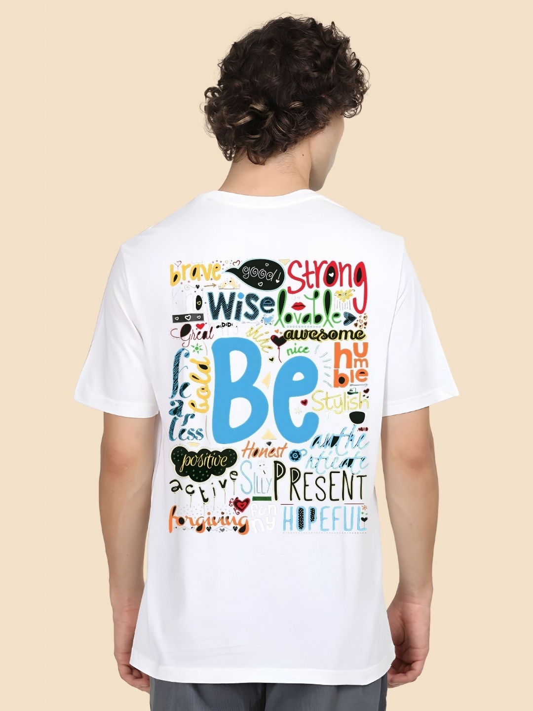 

SZN Men Typography Printed Round Neck Cotton T-shirt, White
