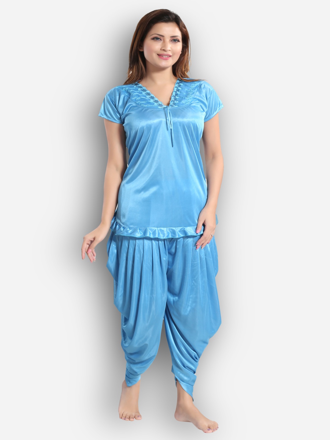 

Dreambe Women Night suit, Turquoise blue