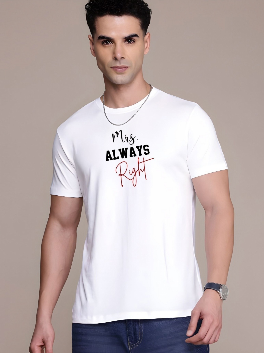 

SZN Men Typography Printed Round Neck Cotton T-shirt, White