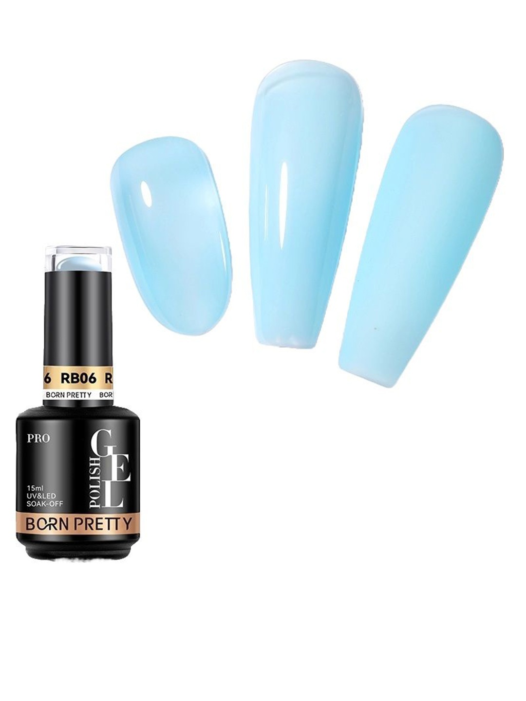 

BORN PRETTY PRO Professional Rubber Base Gel Nail UV Polish - 15 ml - RB06, Blue