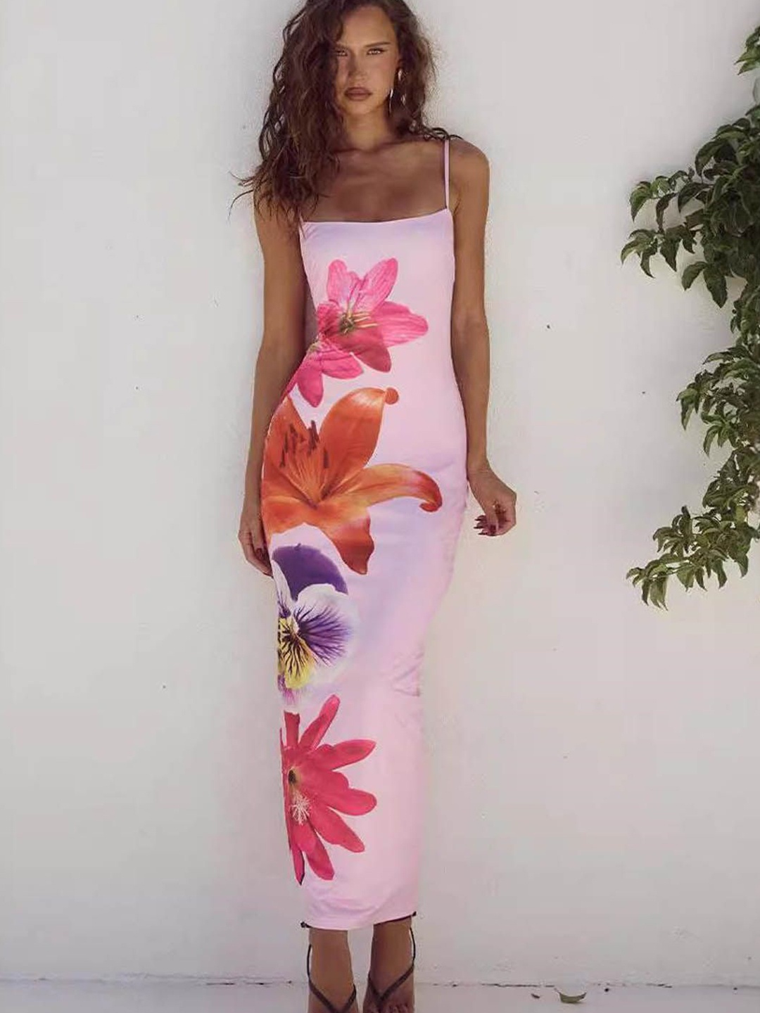 

StyleCast Women Floral Printed Bodycon Maxi Dress, Pink