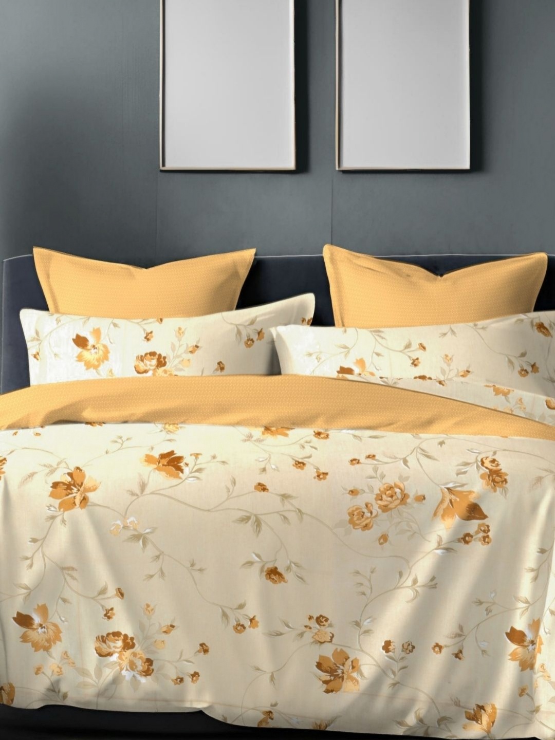 

Sleeping Owls-because Gold-Toned Printed Pure Cotton 188 King Bedsheet Set 2.74m X 2.74m