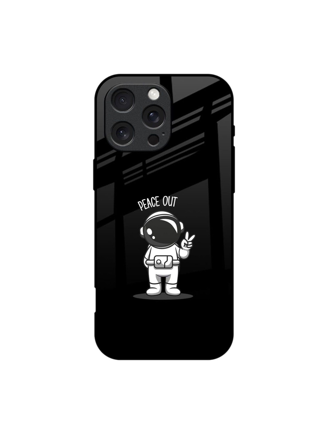 

QRIOH Quirky Printed iPhone 16 Pro Max Back Case Mobile Accessories, Black