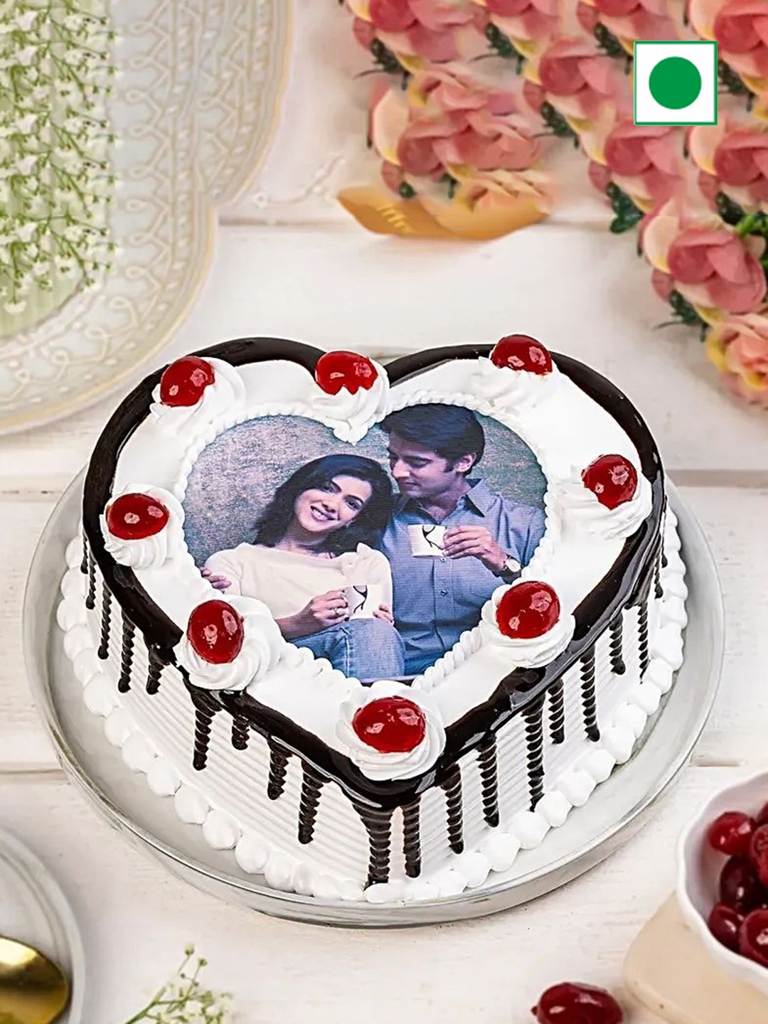 

fnp Personalised Black Forest Flavor Eggless RoundCake-500g, White