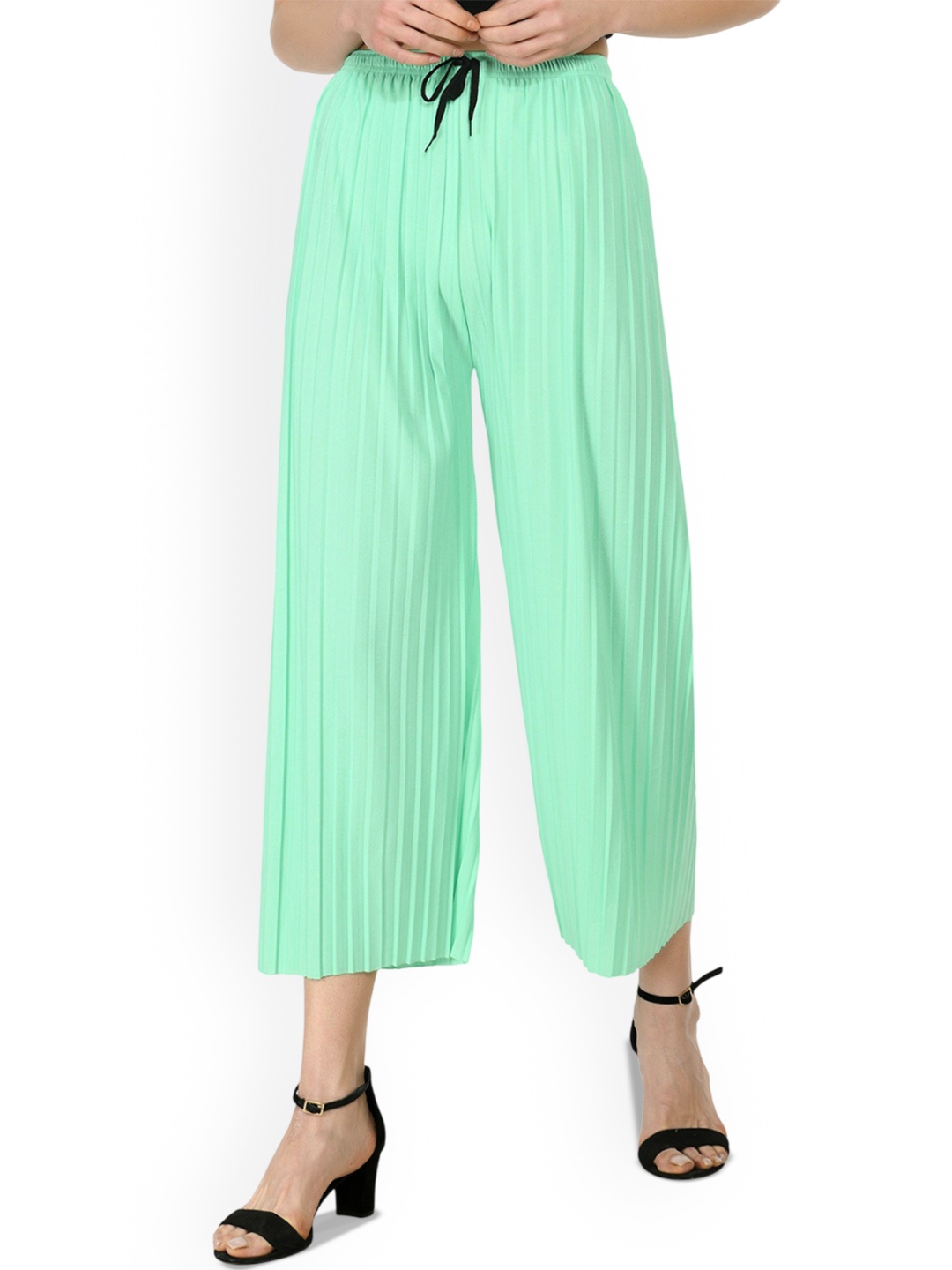 

Purser Women Original Pleated Culottes Trousers, Green