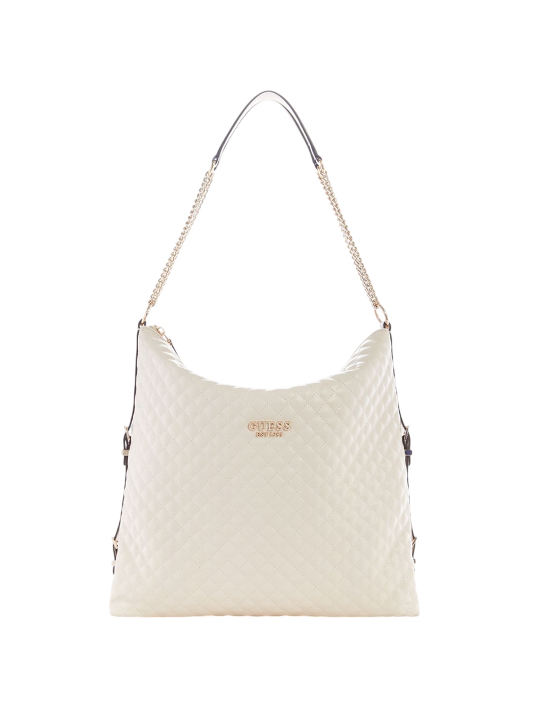 

GUESS Textured PU Structured Tote Bag with Quilted, Grey