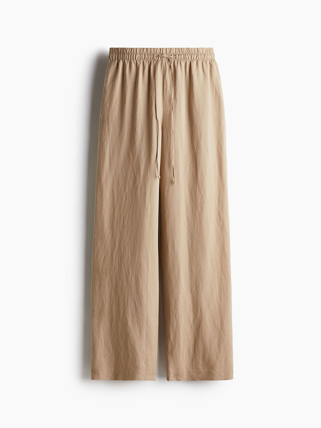 

H&M Women Linen-Blend Trousers, Beige