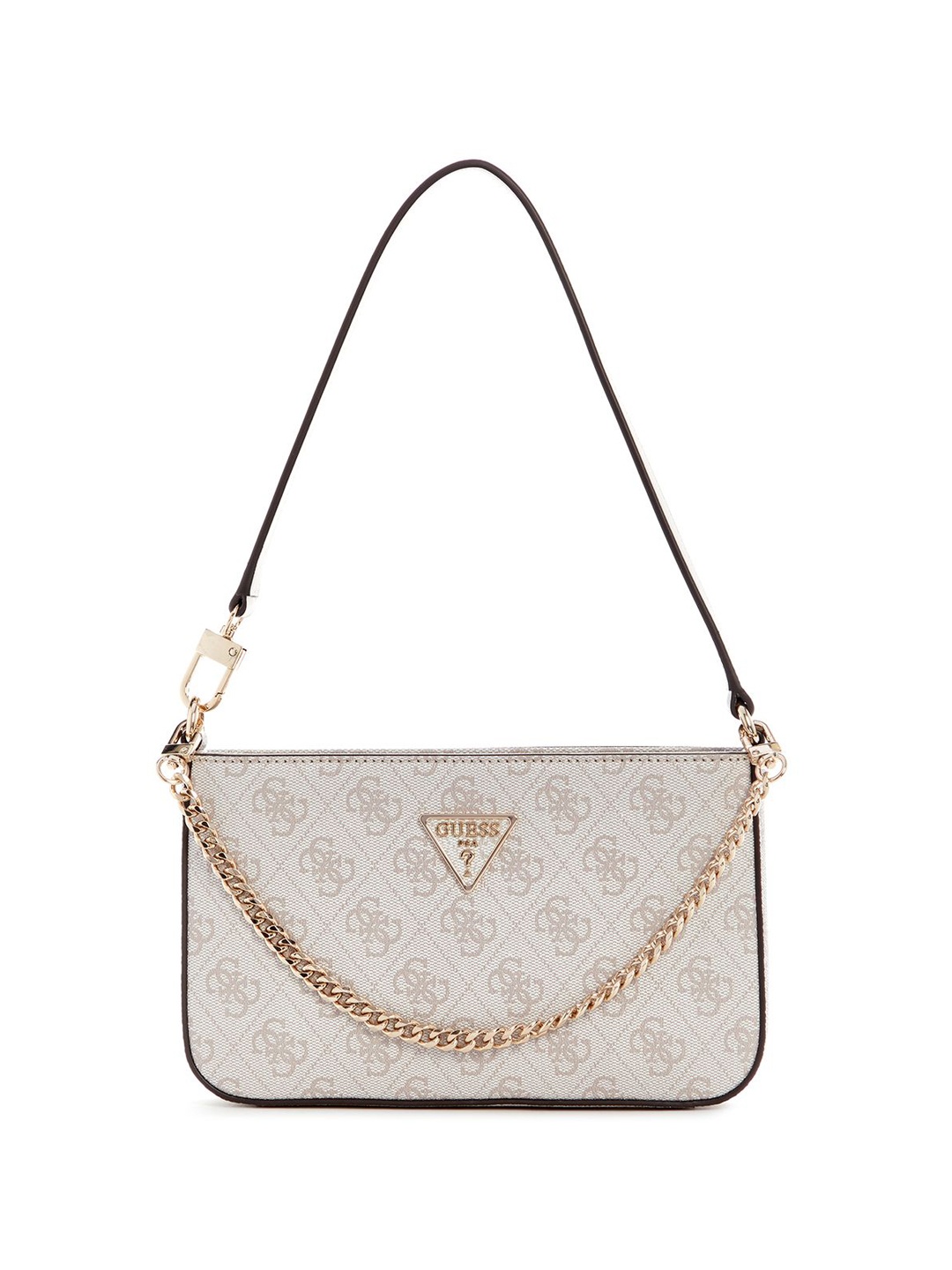 

GUESS Women Brand Logo Printed Structured Shoulder Bag, Grey