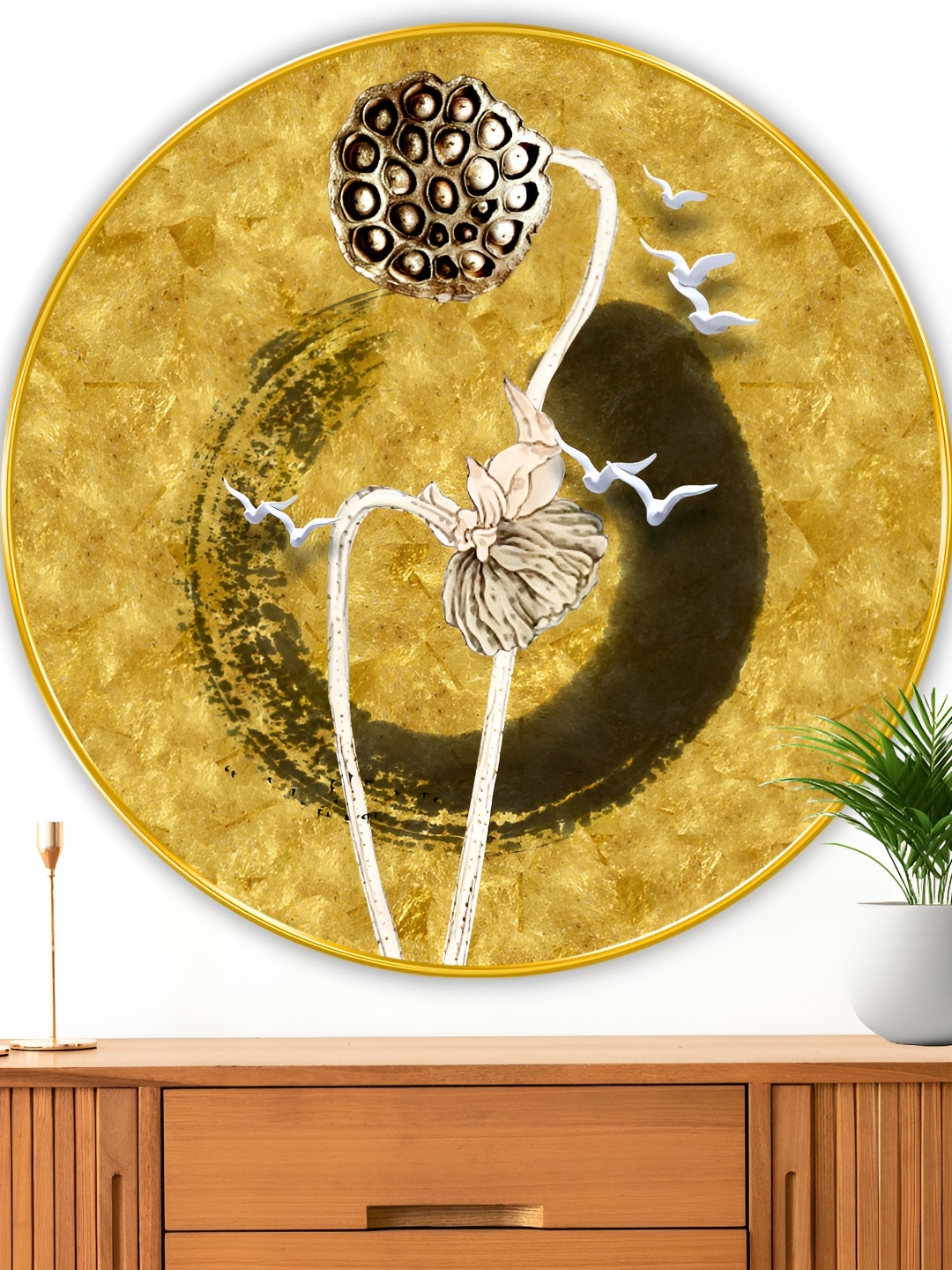 

Myntra Elegant Homes Yellow & White Wood Abstract Wall Paintings