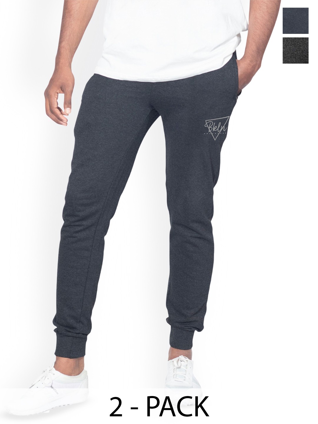 

Moda Rapido Women Printed Mid-Rise Cotton Joggers, Charcoal