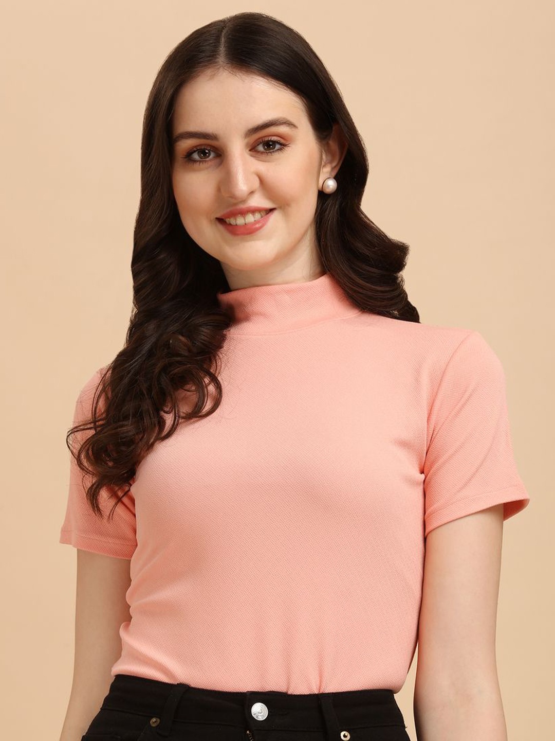 

CORSICA Crepe Top, Peach