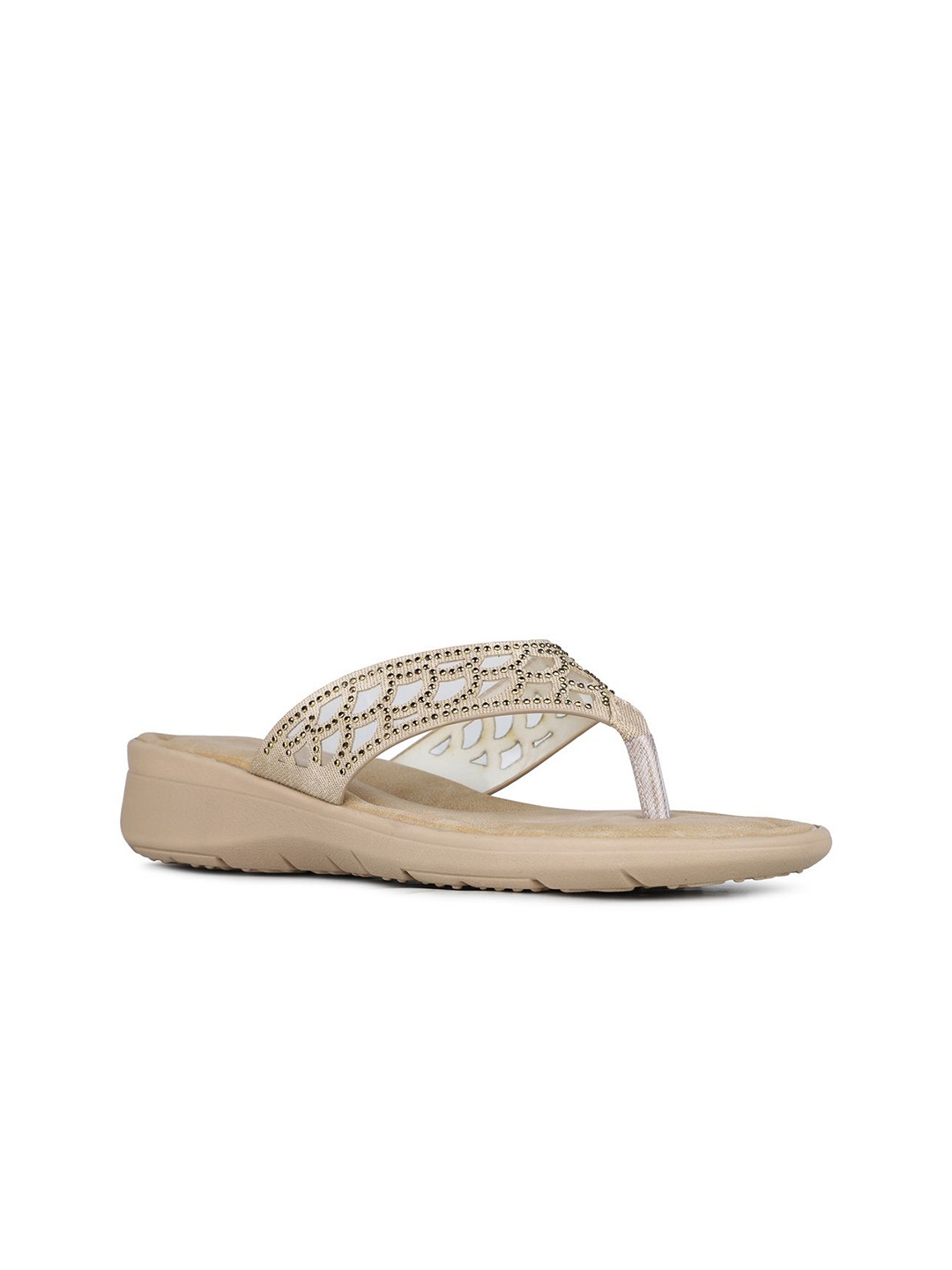 

Inc 5 Women Embellished Open Toe Flats, Beige