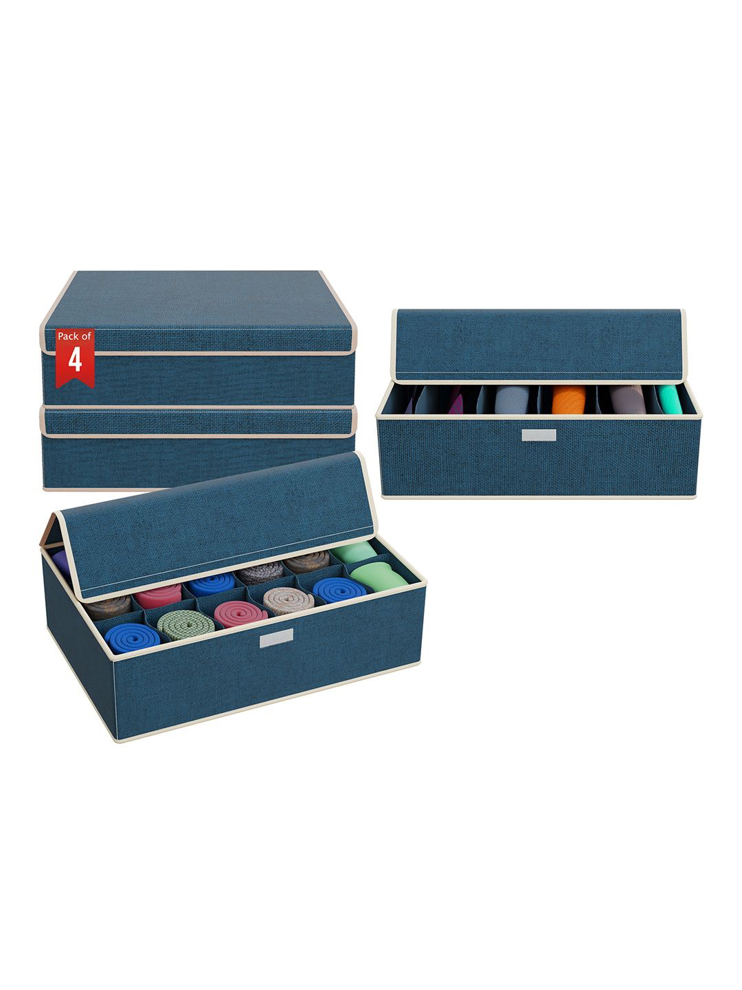 

Kuber Industries Navy Blue Set of 4 Regular Drawer Organiser Organisers