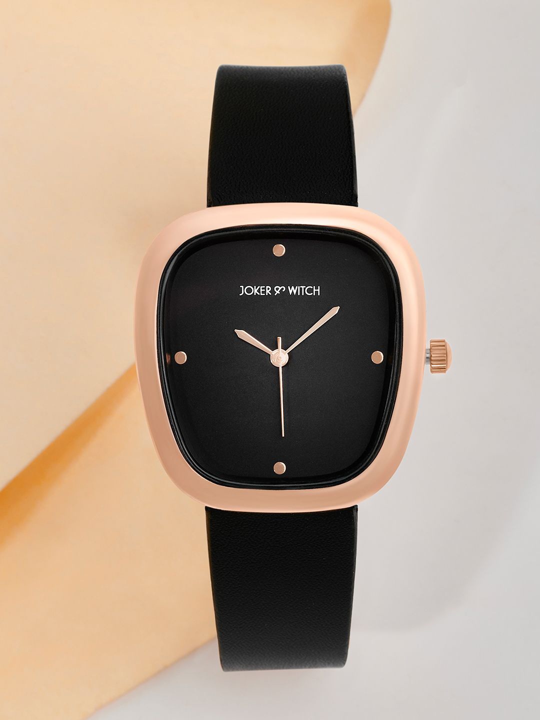 

JOKER & WITCH Women Dial & Leather Straps Analogue Watch AMWW989, Black