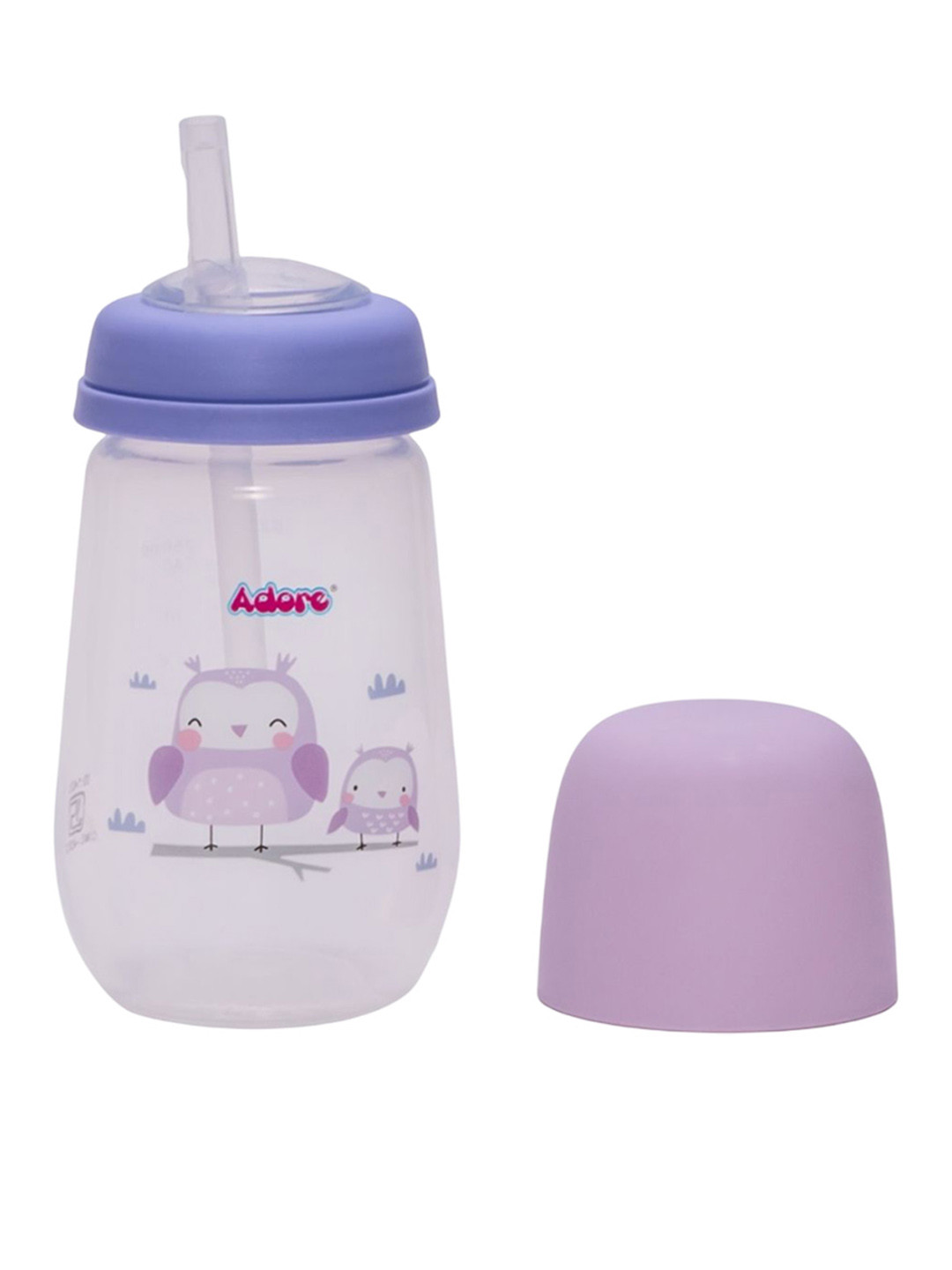 

Adore Kids Soft Straw Sipper With Dust Free Cap - 250 ml, Purple