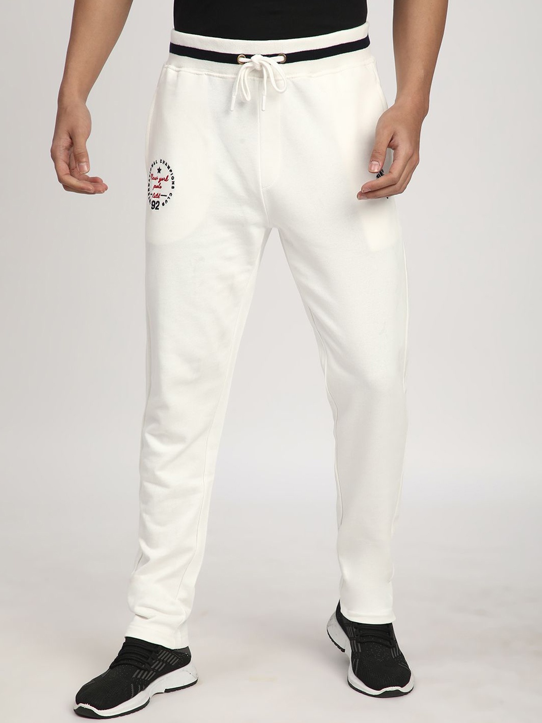 

R&B Men Pure Cotton Mid Rise Track Pant, White