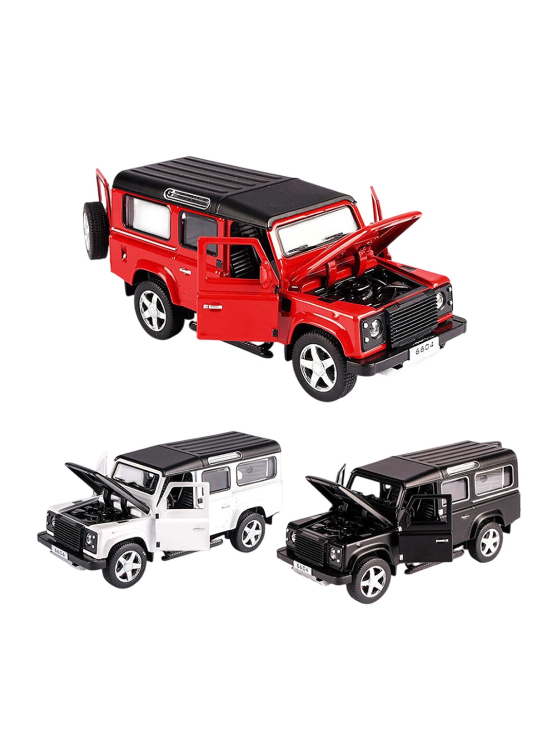 

DEUSON ECOM 1.32 Defender Pull Back Toy Car, White