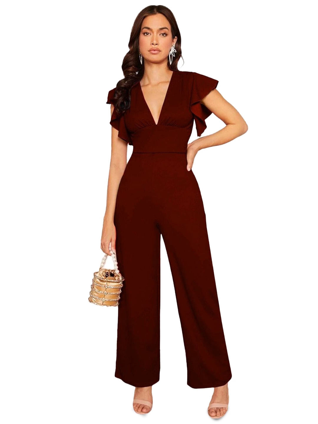 

classy fashion Women Basic Jumpsuit, Brown