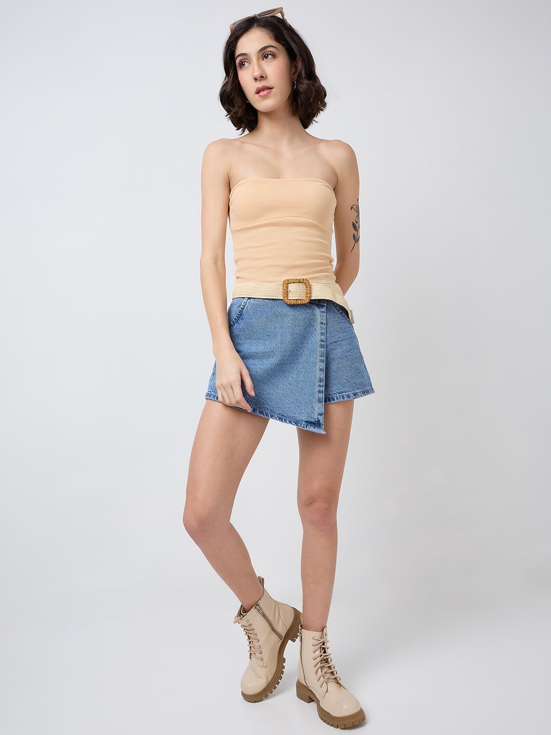 

SZN Tube Crop Top, Beige