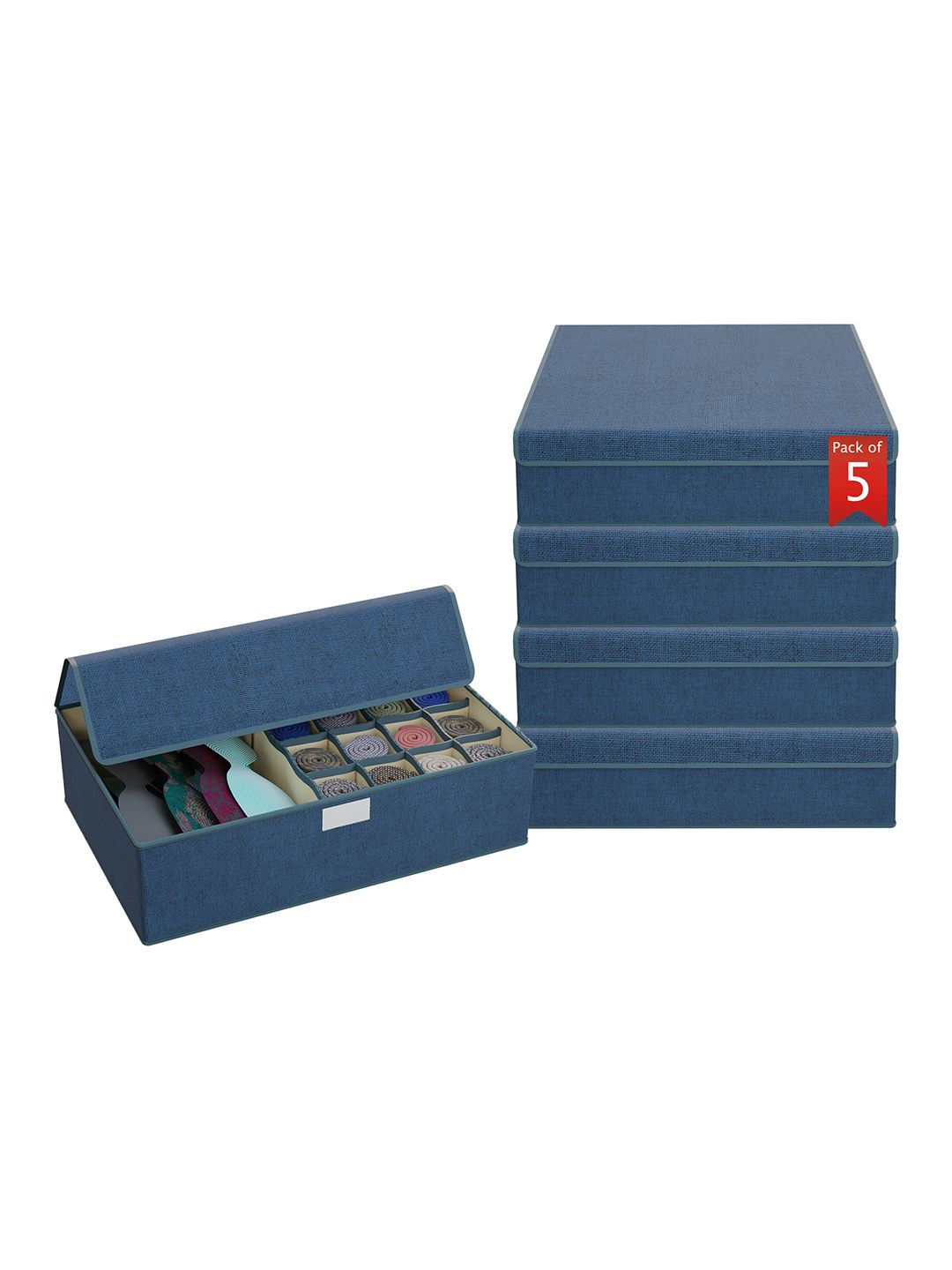 

Kuber Industries Navy Blue Set of 5 Regular Drawer Organiser Organisers