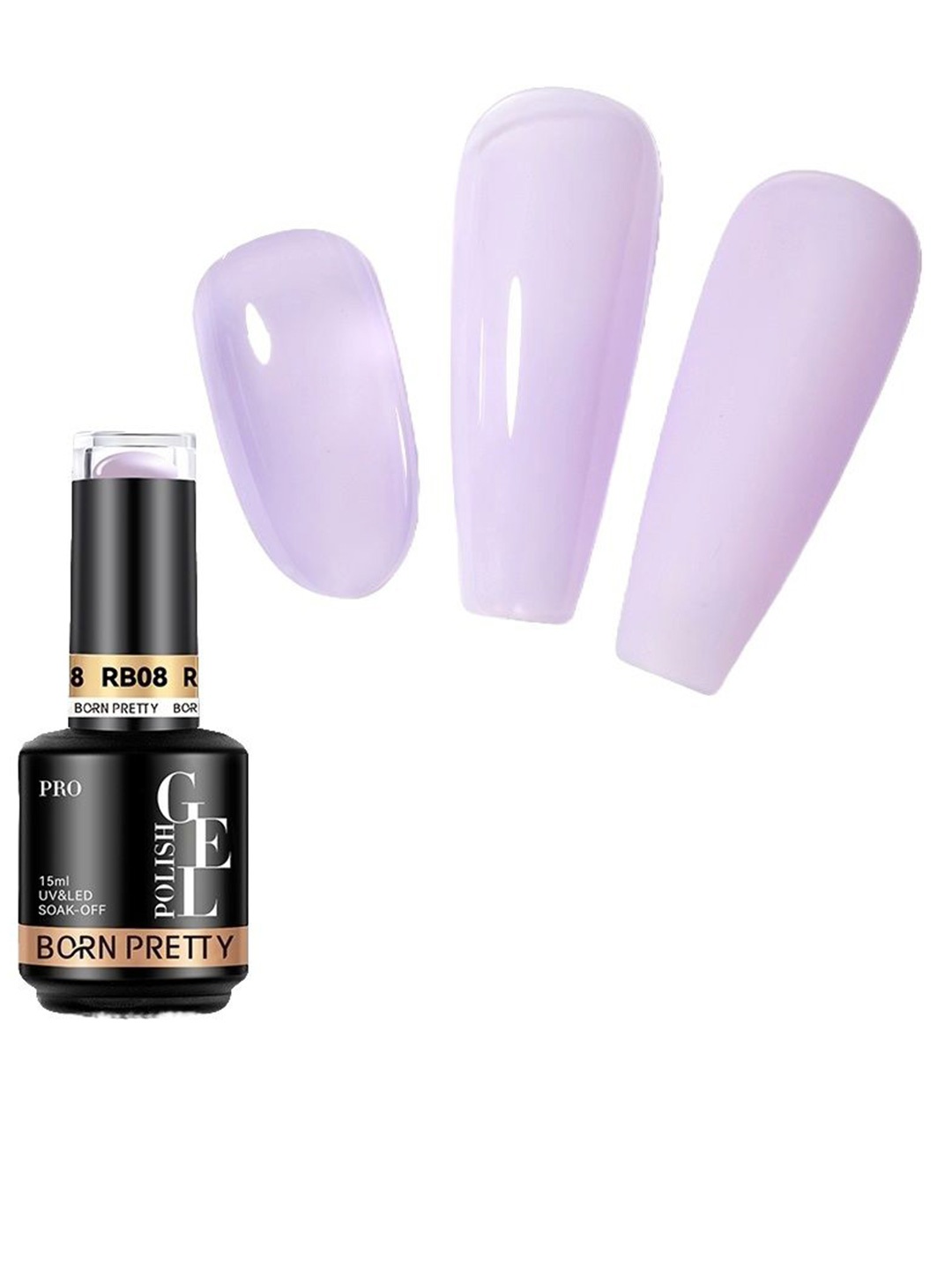 

BORN PRETTY Pro Rubber Base Long Wearing UV Gel Nail Polish - 15 ml - RB08, Purple