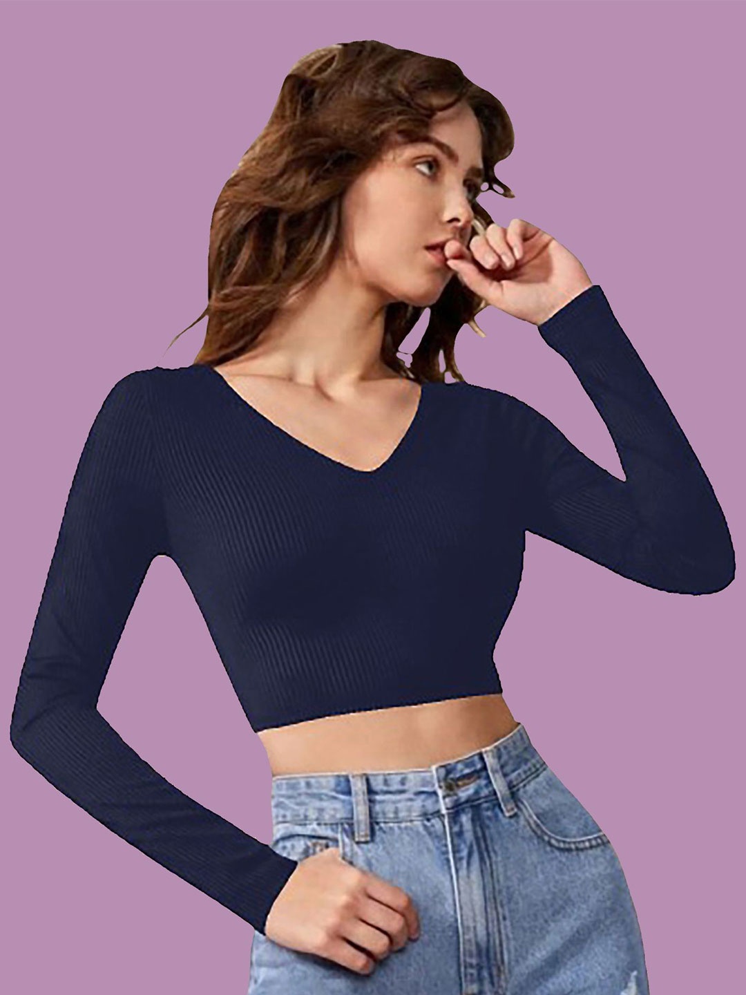 

Dream Beauty Fashion Crop Top, Navy blue