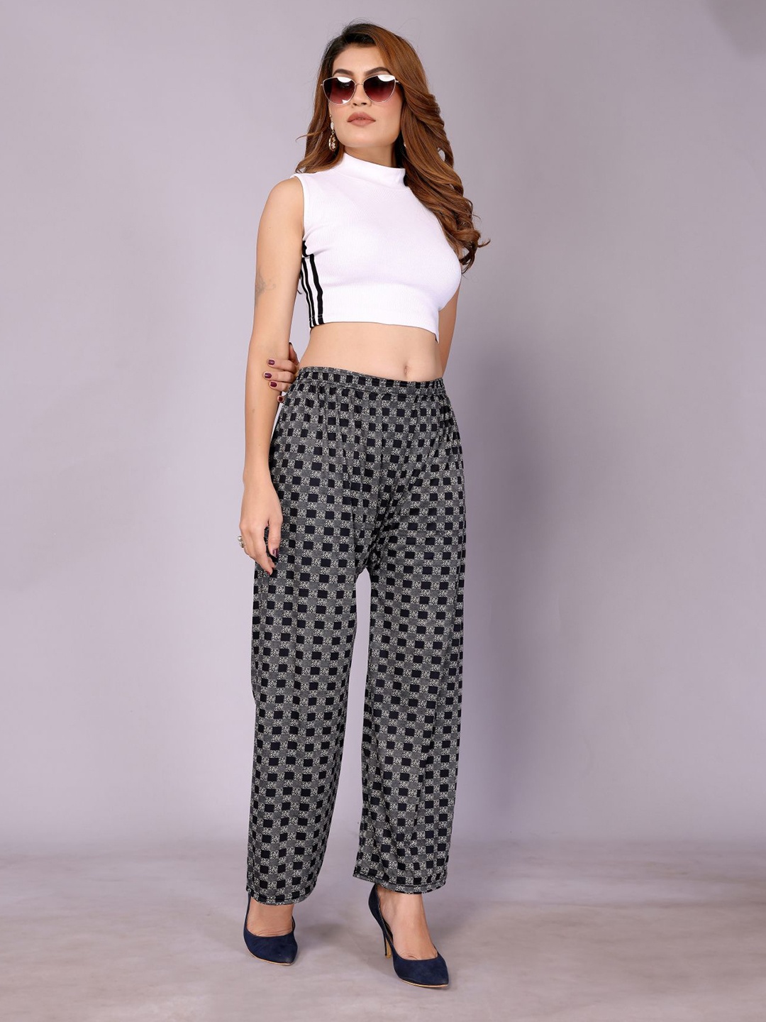 

vj fashion Women Printed Palazzos, Grey