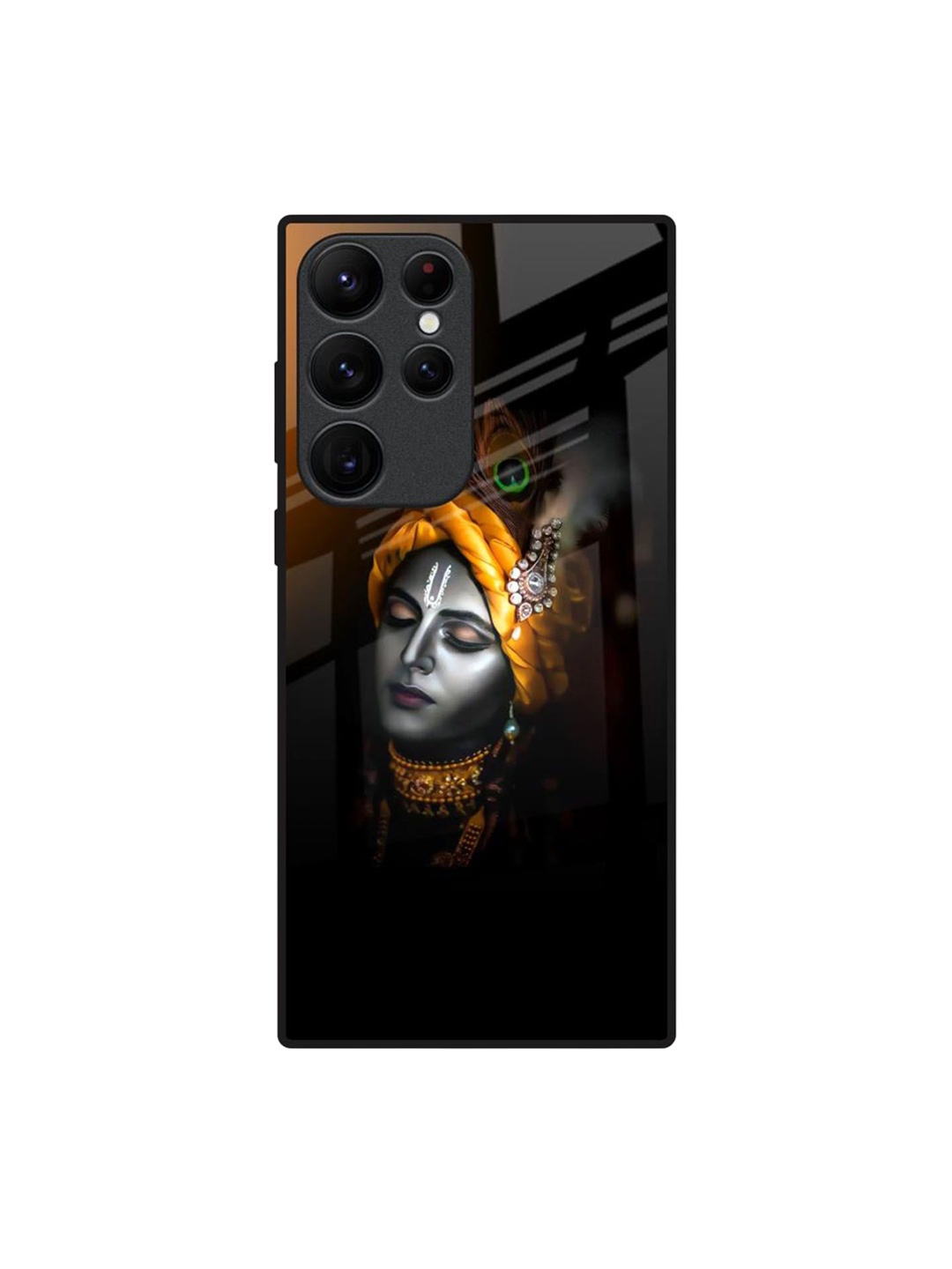 

QRIOH Ombre Krishna Printed Samsung Galaxy S22 Ultra Back Case, Black