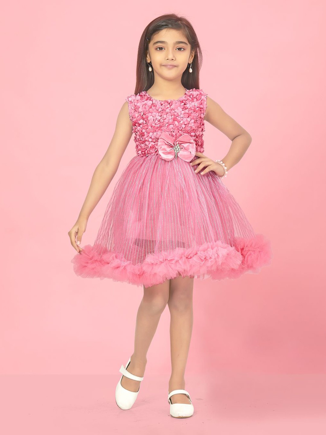 

Aarika Girls Fit & Flare Dress, Pink