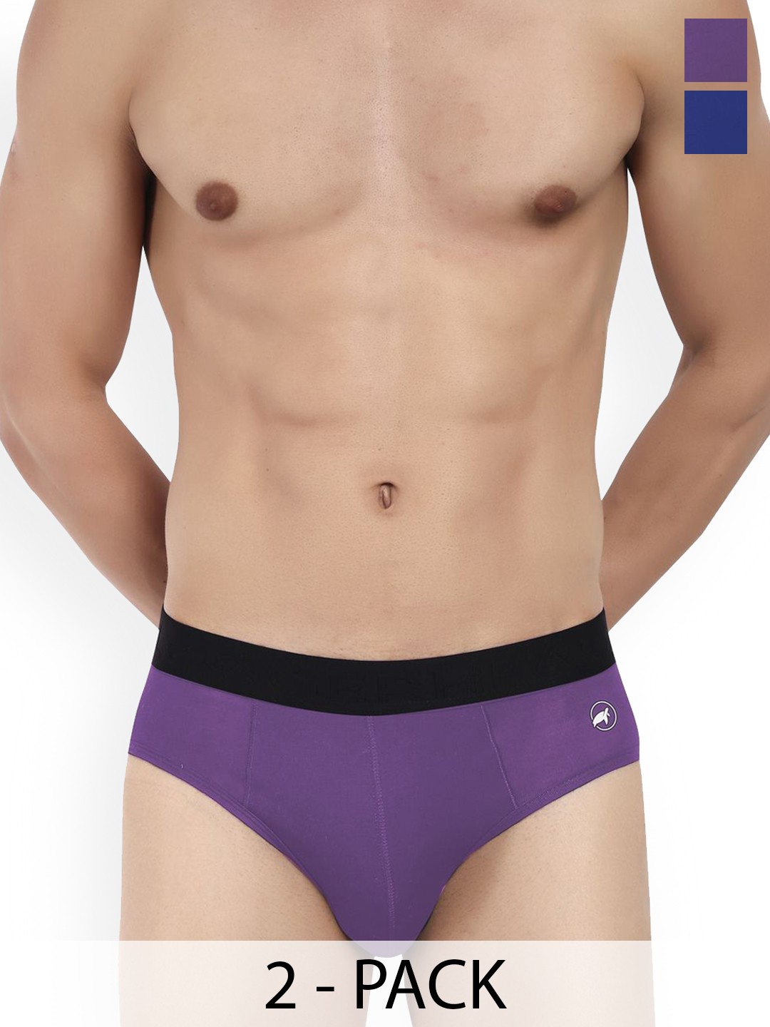 

LOGGERHEAD Pack Of 2 Cotton Hipster Briefs LHMB002-E.Blue-Purple