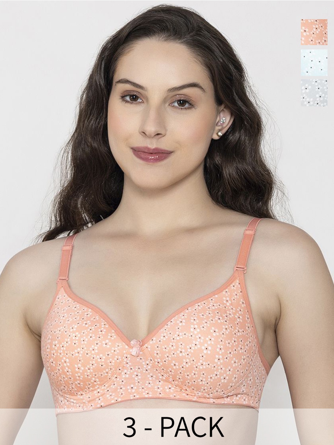 

ESOROUCHA Floral Bra Full Coverage Lightly Padded, Blue