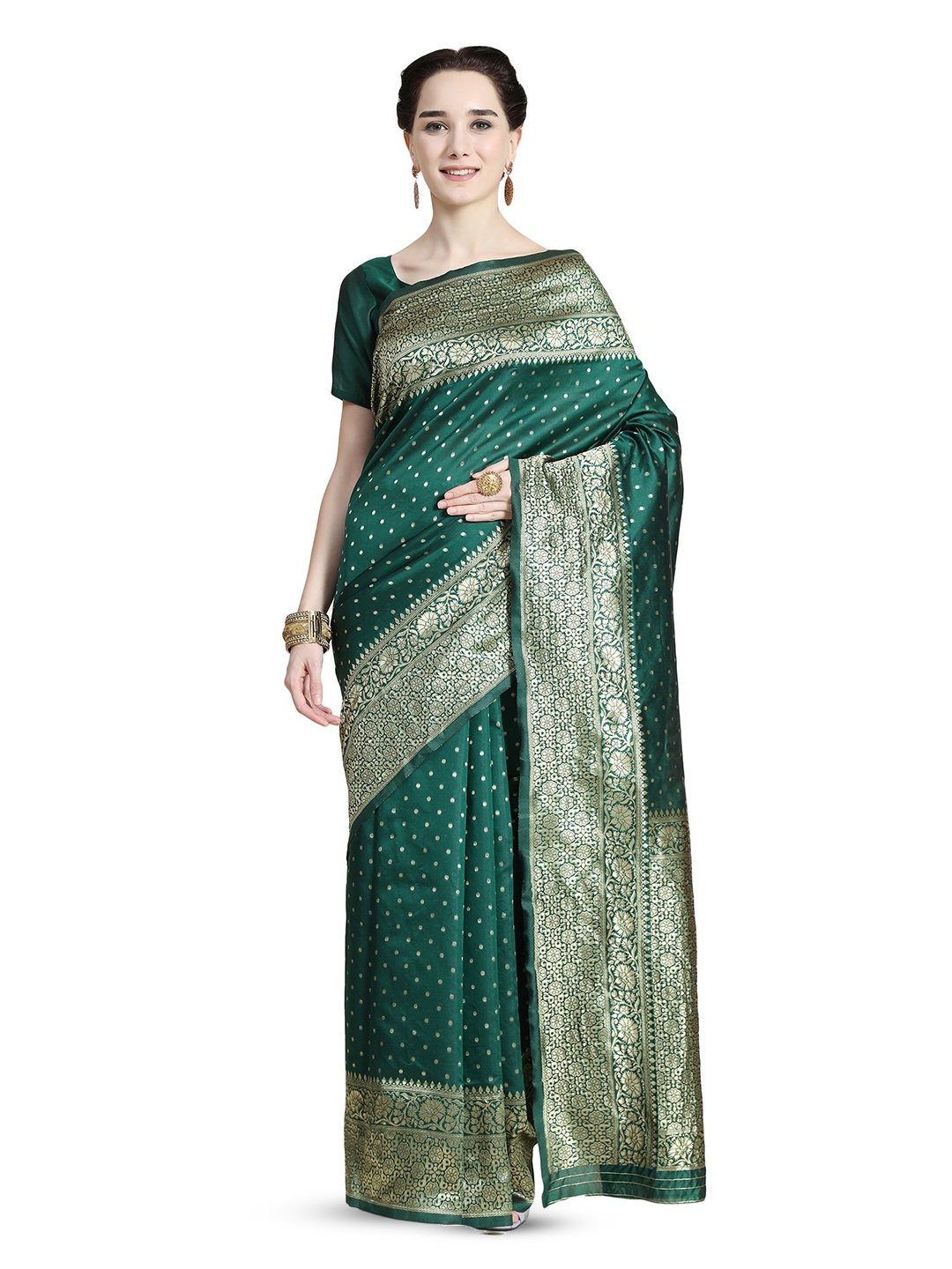 

WATAY Woven Design Zari Art Silk Banarasi Saree, Green
