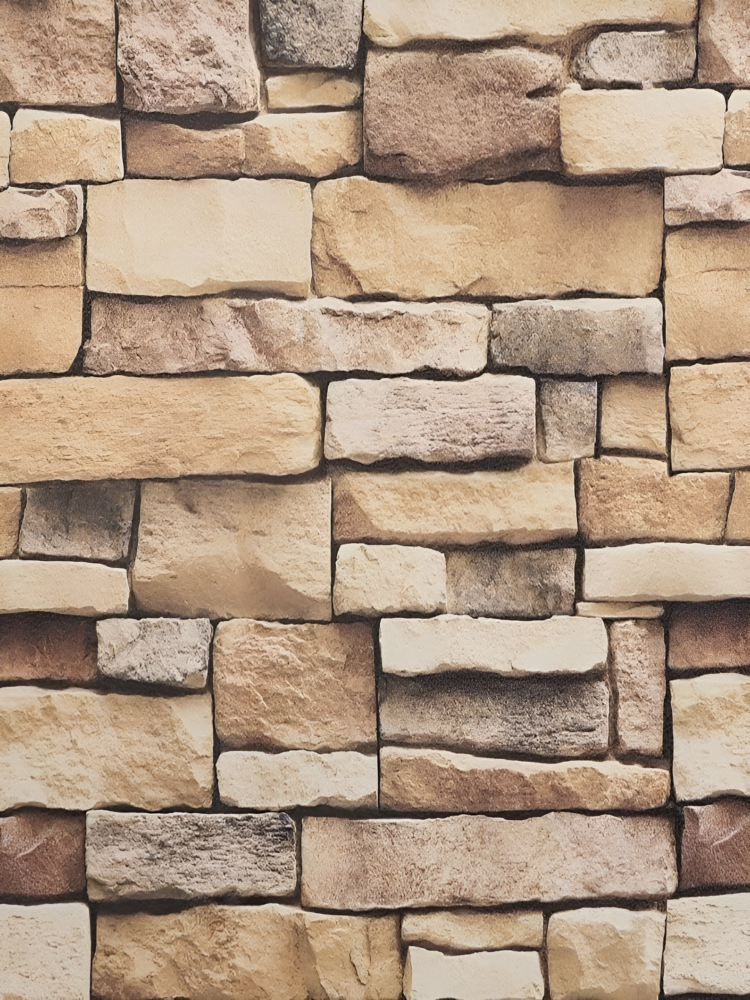 

ANNA CREATIONS Beige & Brown Brick Pattern Printed Waterproof Self-Adhesive Wallpaper