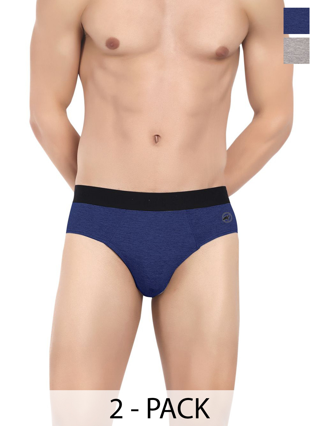 

LOGGERHEAD Pack Of 2 Cotton Hipster Briefs LHFB004-Anthra-Navy, Grey