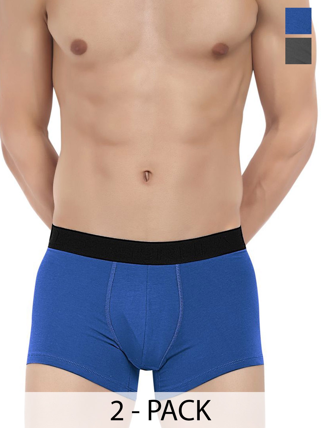 

LOGGERHEAD Pack Of 2 Cotton Long Trunks LHFT004-Blue-Anthra