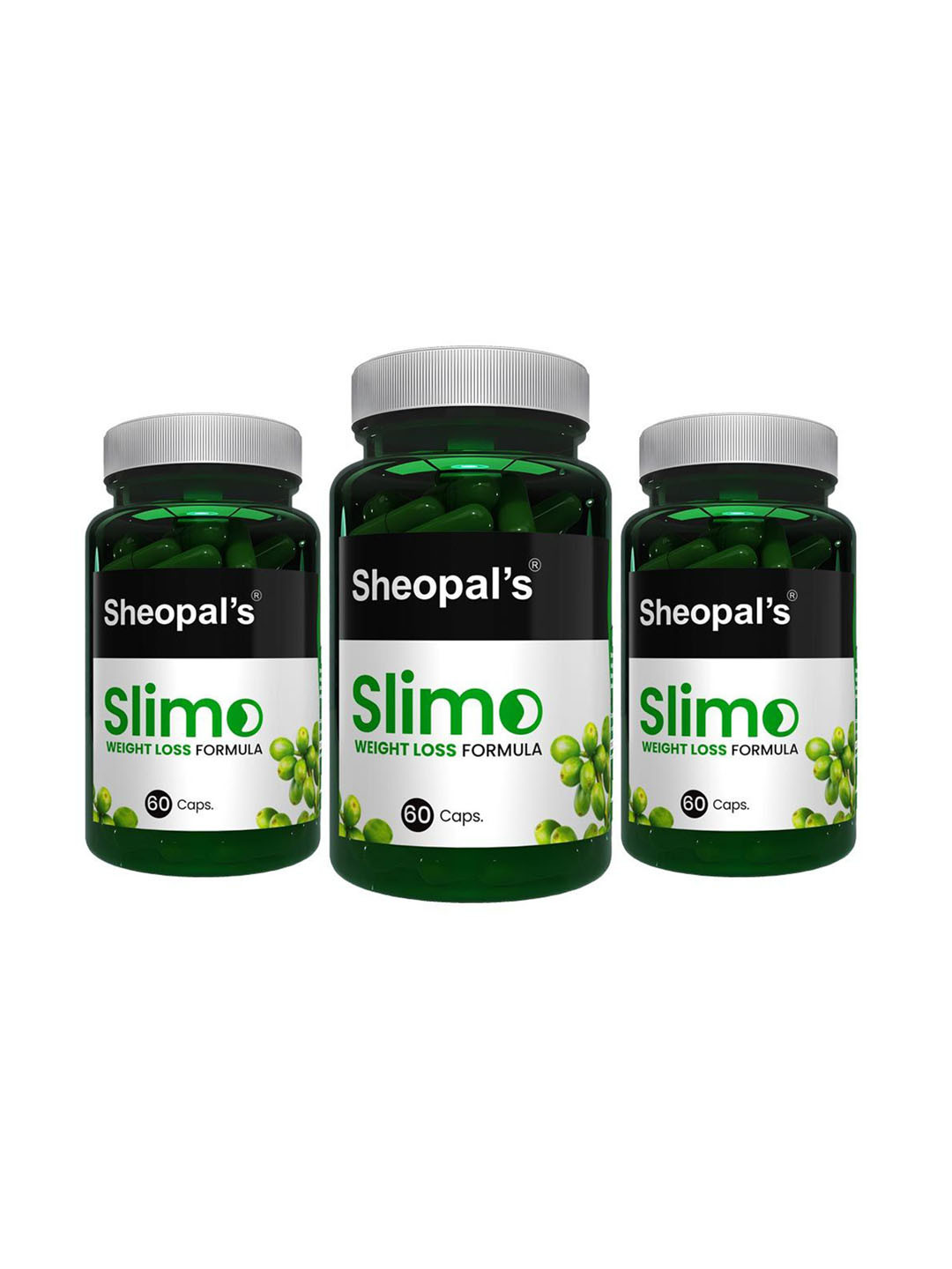 

Sheopal's Set Of 3 Slimo Weight Loss Formula Capsules - 60 Capsules Each, Green