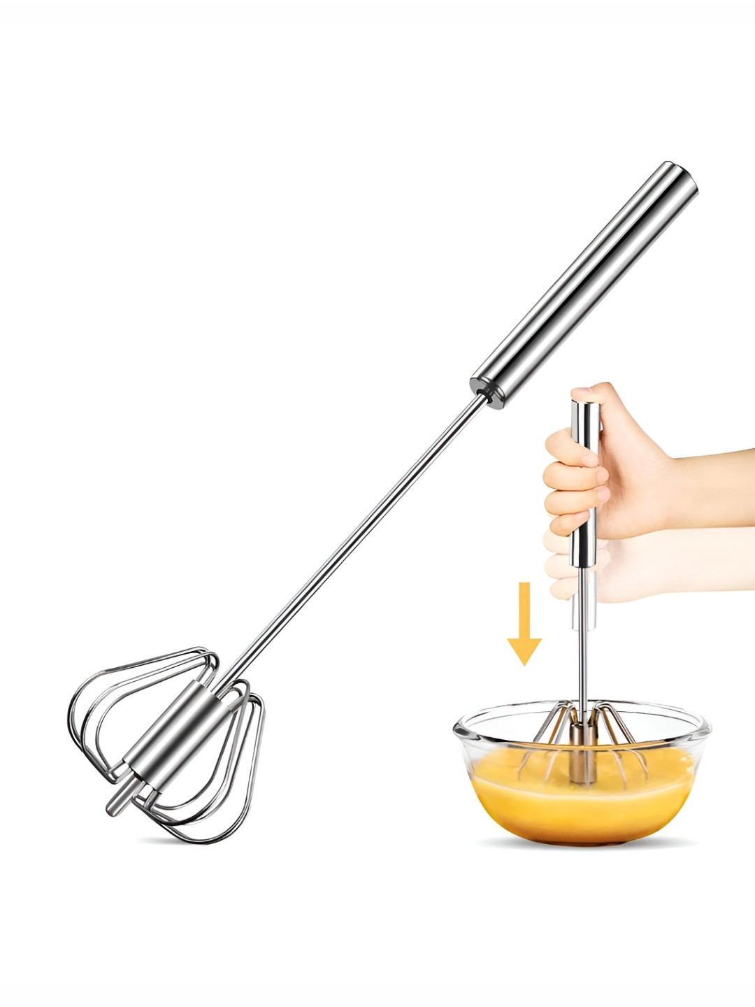 

Kuber Industries Silver-Toned Stainless Steel Automatic Hand Blender