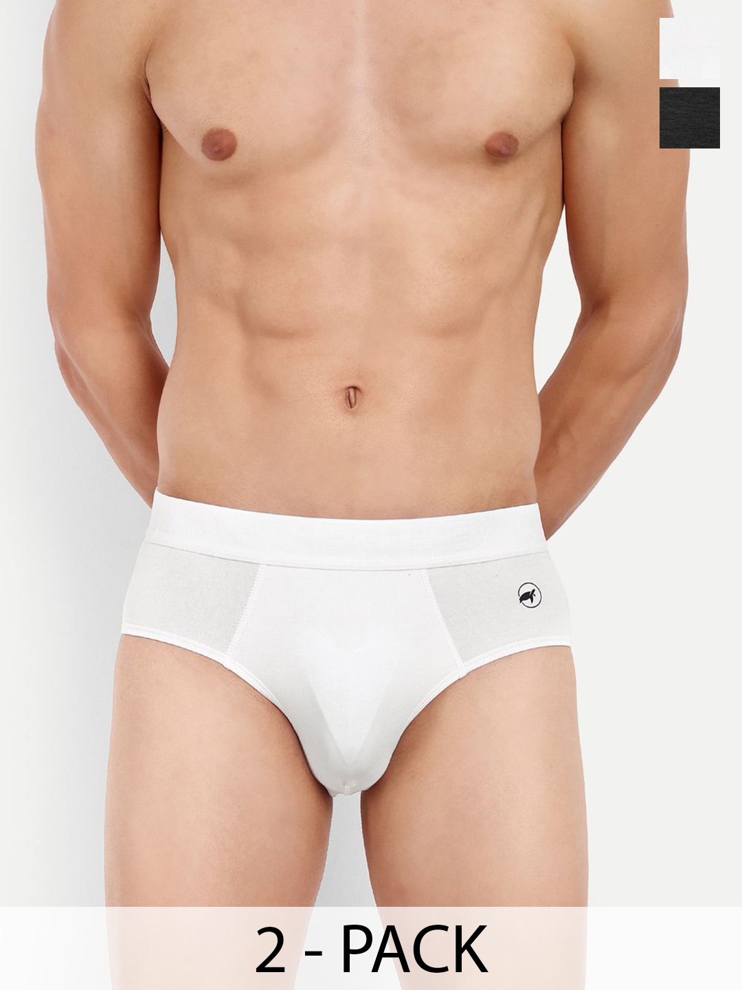 

LOGGERHEAD Pack Of 2 Cotton Hipster Briefs LHFB004-Black-White