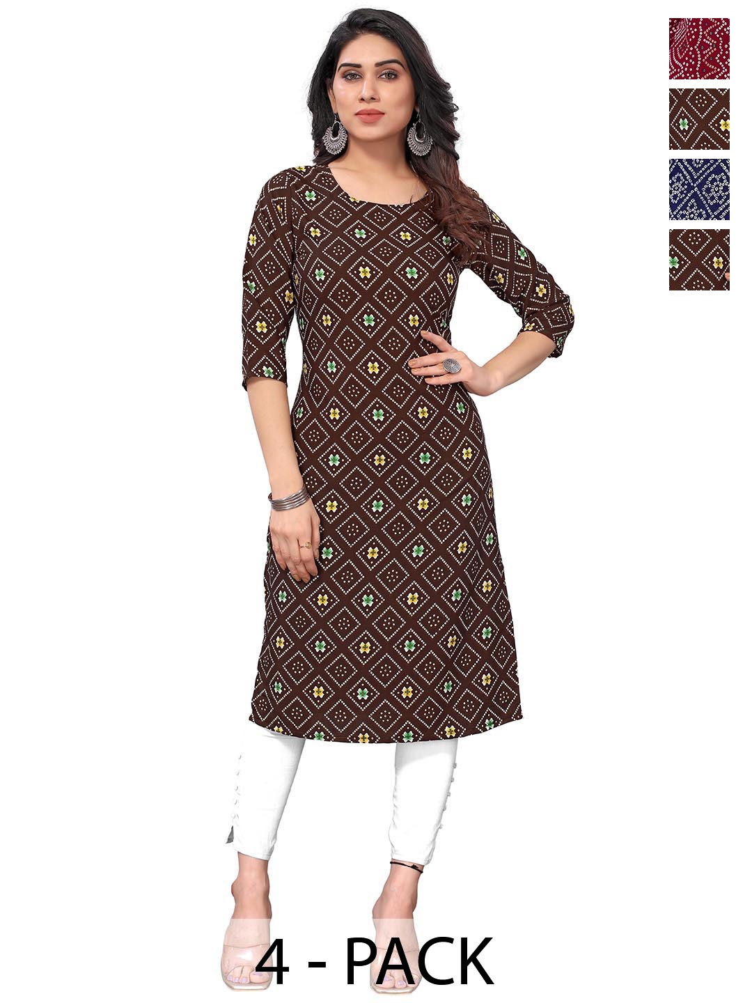 

KETAKI FASHION Women Geometric Printed Crepe Kurta, Multi