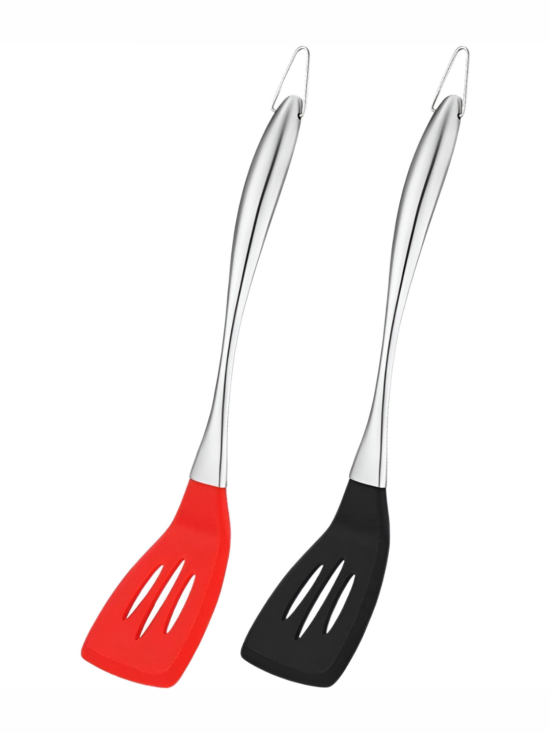 

Baskety Red And Black 2 Pieces Wok Slotted Spatula With Stainless Steel Handle