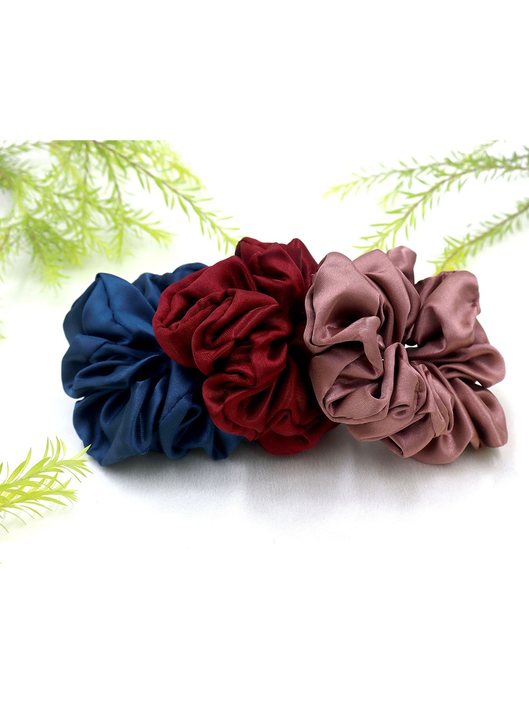 

Kliyara Set Of 3 Women Satin Scrunchies, Multi