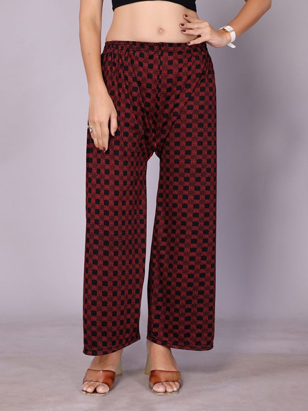 

vj fashion Women Printed Palazzos, Red