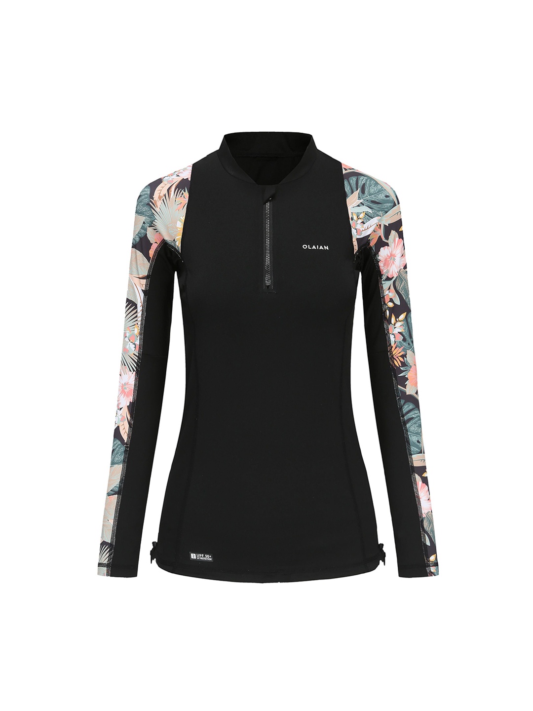 

OLAIAN By Decathlon Printed UV Protection UPF50+ Swim Tops, Black